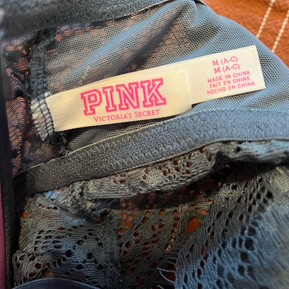PINK/Victoria Secret grey crop top/structured bralette - Picture 2 of 4